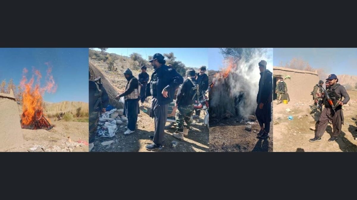Garsani mein post ki teen acre fasal talaf, teen Afghan bashinde girftar