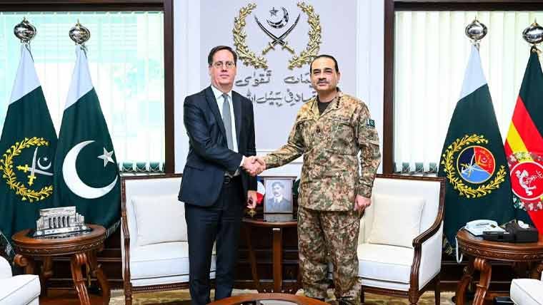 Field Marshal Asim Munir se French Secretary General bara-e-difa o qaumi salamati ki mulaqat